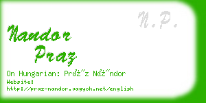 nandor praz business card